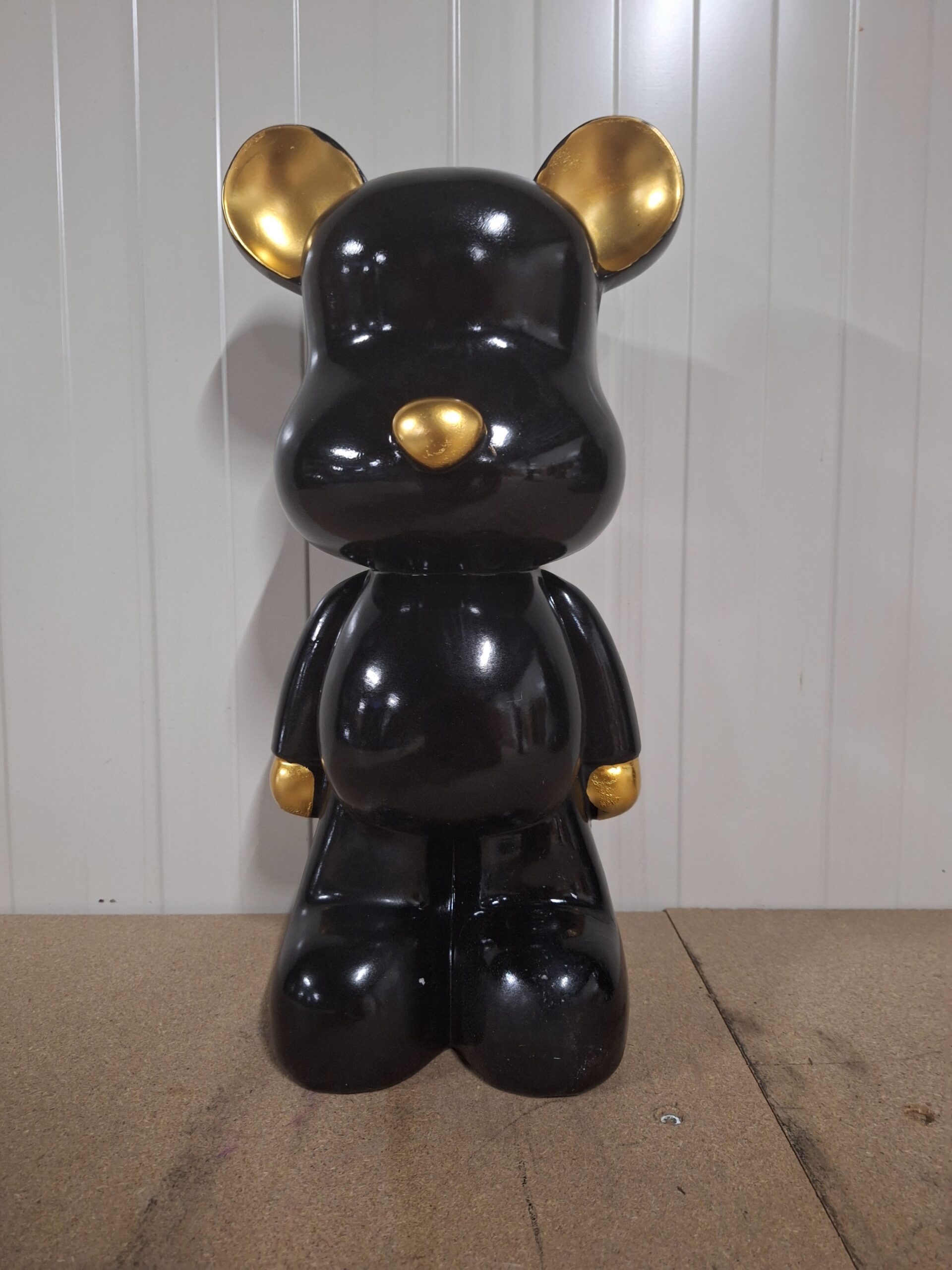 Bamse figur STOR 47cm - sort/guld